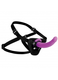 Лиловый поясной страпон Navigator Silicone G-Spot Dildo with Harness - 17,8 см. - XR Brands - купить с доставкой в Пскове