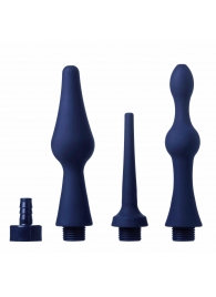 Набор из 3 универсальных насадок для анального душа Universal 3 Piece Silicone Enema Attachment Set - XR Brands - купить с доставкой в Пскове