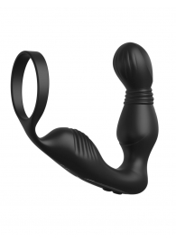Черный вибростимулятор простаты с эрекционным кольцом Ass-Gasm Pro P-Spot Milker - Pipedream - в Пскове купить с доставкой