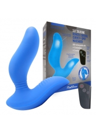Синий вибромассажер простаты 3,5’’ Remote Control Curve P-spot Massager - 12 см. - Erokay - в Пскове купить с доставкой