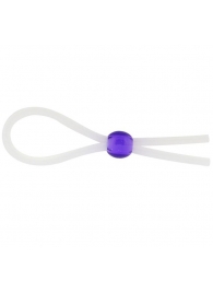 Прозрачное лассо с фиолетовой бусиной SILICONE COCK RING WITH BEAD LAVENDER - NMC - в Пскове купить с доставкой