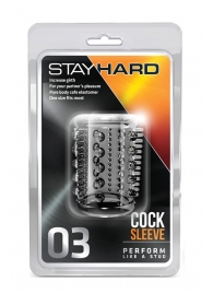 Прозрачная насадка с шипами и шишечками STAY HARD COCK SLEEVE 03 CLEAR - Blush Novelties - в Пскове купить с доставкой