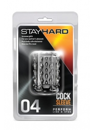 Прозрачная насадка с бороздками STAY HARD COCK SLEEVE 04 CLEAR - Blush Novelties - в Пскове купить с доставкой