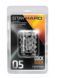 Прозрачная насадка с капельками STAY HARD COCK SLEEVE 05 CLEAR - Blush Novelties - в Пскове купить с доставкой