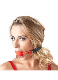 Силиконовый кляп-шар на чёрных ремешках Red Gag silicone - Orion - купить с доставкой в Пскове