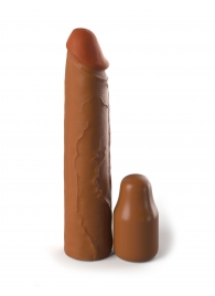 Коричневая насадка на член 2  Silicone X-tension - 20,3 см. - Pipedream - в Пскове купить с доставкой