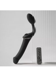 Черный безремневой вибрострапон Strap-On-Me Multi Orgasm Size XL - Strap-on-me - купить с доставкой в Пскове