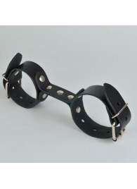 Черные кожаные наручники-фиксатор - Sitabella - купить с доставкой в Пскове