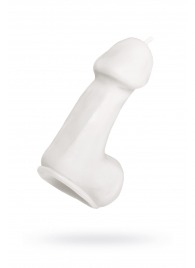 Белая свеча в форме пениса - 47 гр. - Pecado - купить с доставкой в Пскове