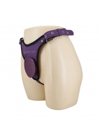 Фиолетовые трусики харнесс с платформой Caludio III - Baile - купить с доставкой в Пскове