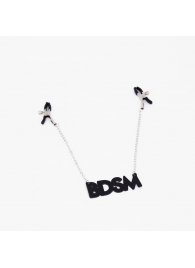 Зажимы на соски с кожаной подвеской BDSM - Crazy Handmade - купить с доставкой в Пскове