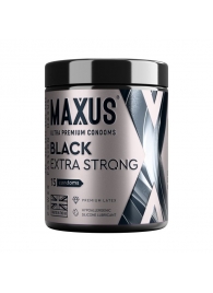 Черные утолщенные презервативы MAXUS Extra Strong с железным кейсом - 15 шт. - Maxus - купить с доставкой в Пскове