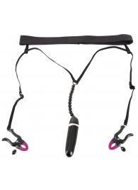 Женские вибростринги с зажимами для половых губ Spreader String with Vibrator - Orion - купить с доставкой в Пскове