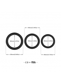 Набор из 3 черных эрекционных колец Stay Hard - Boys of Toys - в Пскове купить с доставкой