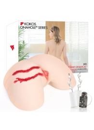 Мастурбатор-полуторс с двойным слоем материала и вибрацией Jenny Onahole Real Hips - KOKOS - в Пскове купить с доставкой