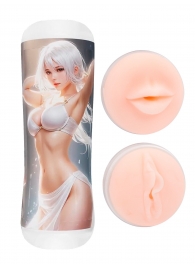 Двусторонний мастурбатор в колбе аниме - вагина и ротик - Tokyo Style - в Пскове купить с доставкой