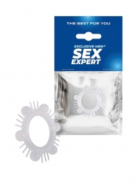 Эластичное эрекционное кольцо с шипиками и шариками - Sex Expert - в Пскове купить с доставкой