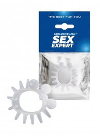 Эластичное эрекционное кольцо с шариками и лучами - Sex Expert - в Пскове купить с доставкой
