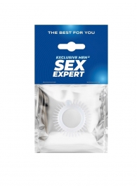 Эластичное эрекционное кольцо с шипиками и шариком - Sex Expert - в Пскове купить с доставкой