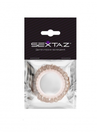Эрекционное кольцо с бежевыми «ресничками» - Sextaz - в Пскове купить с доставкой