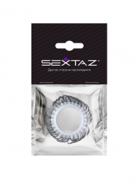 Эластичное эрекционное колечко с черными «ресничками» - Sextaz - в Пскове купить с доставкой