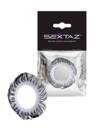Эластичное эрекционное колечко с черными «ресничками» - Sextaz - в Пскове купить с доставкой