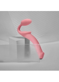 Розовый безремневой страпон Strap-on-me Semi-Realistic Bendable Strap-On size XL - Strap-on-me - купить с доставкой в Пскове