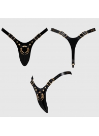 Черный пояс для фиксации насадок Strap-On-Me Leatherette Harness Fabulous - Strap-on-me - купить с доставкой в Пскове