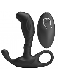Черный изогнутый массажёр простаты с вибрацией и пультом ДУ - Baile - в Пскове купить с доставкой