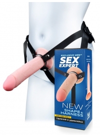 Мужской полый страпон на регулируемых ремешках - 22 см. - Sex Expert - купить с доставкой в Пскове