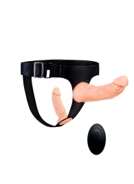 Женский страпон с 2 насадками, вибрацией и пультом ДУ - Erowoman-Eroman - купить с доставкой в Пскове