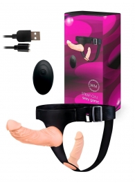 Женский страпон с 2 насадками, вибрацией и пультом ДУ - Erowoman-Eroman - купить с доставкой в Пскове