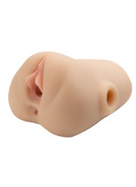 Телесный мастурбатор с вибрацией Double Pounder Vibrating Squeeze Stroker - Pipedream - в Пскове купить с доставкой