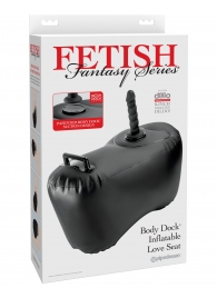 Черное надувное кресло с платформой для фиксации дилдо Body Dock Inflatable Love Seat - Pipedream - купить с доставкой в Пскове