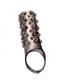 Дымчатая насадка на пенис с шипами и выпуклостями - 12,5 см. - Sex Expert - в Пскове купить с доставкой