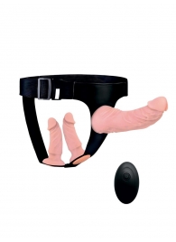 Женский страпон с 3 насадками и вибрацией - Erowoman-Eroman - купить с доставкой в Пскове