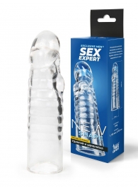 Прозрачная закрытая насадка на член - 15 см. - Sex Expert - в Пскове купить с доставкой