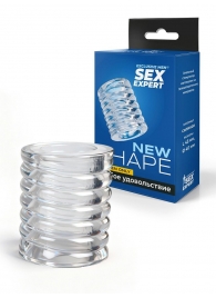 Прозрачная сквозная насадка на пенис с ребрышками - Sex Expert - в Пскове купить с доставкой