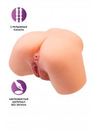 Телесный реалистичный мастурбатор-полуторс с 2 любовными входами - No Name - в Пскове купить с доставкой