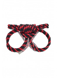 Черно-красные наручники-оковы ’’Узел-омега’’ из хлопковой веревки - Pecado - купить с доставкой в Пскове