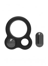 Черное эрекционное кольцо с утяжелителями Cockring Dual Weight - Dream Toys - в Пскове купить с доставкой