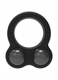 Черное эрекционное кольцо с утяжелителями Cockring Dual Weight - Dream Toys - в Пскове купить с доставкой
