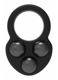 Черное эрекционное кольцо с утяжелителями - Dream Toys - в Пскове купить с доставкой