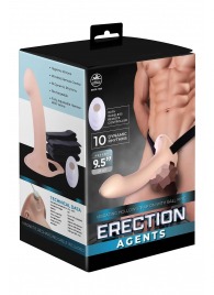 Телесный полый страпон с вибрацией Erection Agents - 24,1 см. - NMC - купить с доставкой в Пскове