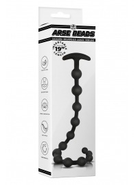 Черная анальная цепочка Ribbed Silicone Anal Beads - 48,3 см. - NMC