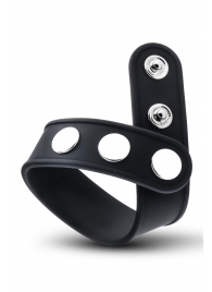 Черное эрекционное кольцо на кнопках - Blush Novelties - в Пскове купить с доставкой