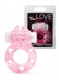 Розовое эрекционное виброкольцо в форме зайчика - 1137 - в Пскове купить с доставкой