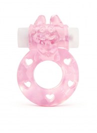 Розовое эрекционное виброкольцо в форме зайчика - 1137 - в Пскове купить с доставкой