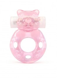 Розовое эрекционное виброкольцо в форме мишки - 1137 - в Пскове купить с доставкой