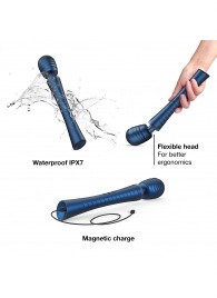 Синий вибромассажёр с насадками Man.wand Edgy - Manwan - в Пскове купить с доставкой